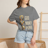 T-Shirt — GVMP Gold Graphic: "God Money Power" Statement Tee