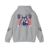 Patriotic Boxer Dog Hoodie — 'God, Money, Power' Americana Pullover