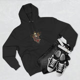 God Money Power-Hoodie — Skull Graphic Three-Panel Fleece Pullover