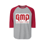 GMP God Money Power Raglan Shirt — 3/4 Sleeve Baseball Tee