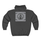 Full-Zip Hoodie — Retro Dollar Bill Jesus Graphic