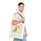 Egyptian Pyramid Tote Bag — "God Money Power" Sun & Ankh Graphic