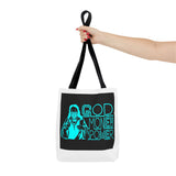 Tote Bag — Retro Neon "God Money Power" Graphic Tote
