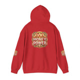 Hoodie — "God Money Power" Gold Emblem Pullover