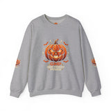 Halloween Pumpkin Crewneck Sweatshirt- “God Money Power” — Jack-O'-Lantern Graphic