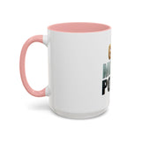 God Money Power Accent Coffee Mug — Inspirational Faith & Wealth Quote