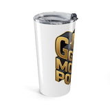 20oz Tumbler — Gold Block 'God, Money, Power' Graphic Travel Cup