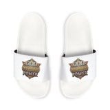 Men's Slide Sandals with 'God & Power' Emblem — Casual Beach & Lounge Footwear