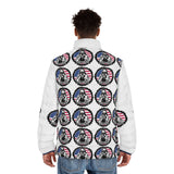 Men's Puffer Jacket — Patriotic American Seal Graphic All-Over Print