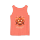 Halloween Pumpkin Tank Top — “God Money Power”