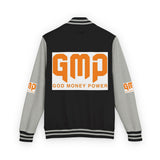 Letterman Jacket — "GMP (God Money Power)" Red & White Varsity Jacket