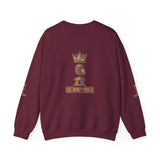 Crewneck Sweatshirt — "God Money Power" Crown & Coin Graphic