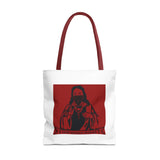 Jesus Icon Masked Tote Bag - 'Lord Money Power' Red Graphic Tote
