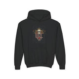 Youth Hoodie "God Money Power" Skull Graphic