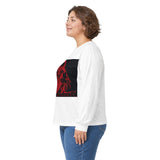 Long Sleeve Tee — Red Samurai Graphic Prayer Pose