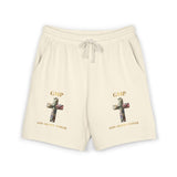 Religious Cross Sweat Shorts — "GMP God Moves Power" Garment-Dyed Fleece