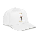 Faith Cross Baseball Cap — "God Makes a Way" Floral Cross Mid Profile Hat