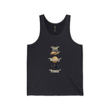God Is One Power Tank Top — Spiritual Crown & Scroll Graphic Jersey Tank
