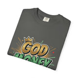 God Money Power T-Shirt — Bold Comic Typography Tee