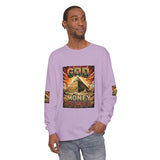 Long Sleeve T‑Shirt — "God Money Power" Pyramid Graphic