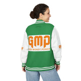 Letterman Jacket — "GMP (God Money Power)" Red & White Varsity Jacket