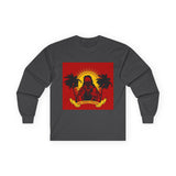 Long Sleeve Tee — 'God, Money, Power' Retro Palm Graphic