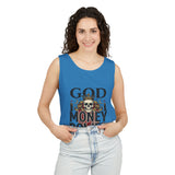 God Money Power- Skull Tank Top — Edgy Graphic Streetwear