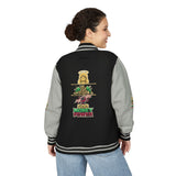 Letterman Jacket — 'No Money No Power' Retro Graphic Varsity Jacket
