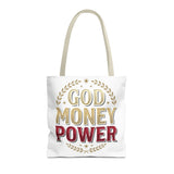 God Money Power- Tote Bag – Inspirational Faith & Prosperity Canvas Tote