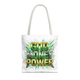 Tote Bag — "God Money Power" Bold Graphic Tote for Faith & Hustle