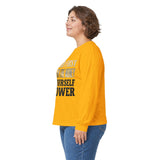 Long Sleeve Tee — "Put God First, Hustle for the Money, Put Yourself in Power" Inspirational Faith & Hustle Top