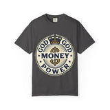 God Money Power T-Shirt — Crown Emblem Graphic Tee (God • Money • Power)
