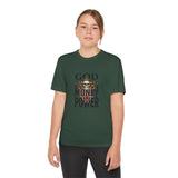Youth Graphic Tee — "God Money Power" Skull Design
