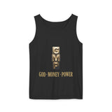 GMP Tank Top — God • Money • Power Gold Block Graphic