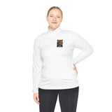 Tiger Graphic Quarter-Zip Pullover — 'God • Money • Power' Chest & Back Print