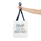 Money Power Tote Bag — 'GMP GOD' Metallic Typographic Canvas Tote