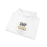 GMP GOD Money Power Hoodie — White Graphic Logo Streetwear Hoodie