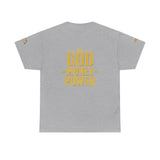 GMP "God Money Power" Tee - Gold Logo Graphic T-Shirt