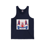 Patriotic 'God, Money, Power' Tank Top — American Flag Angel Graphic