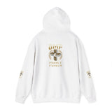 Money Power Hoodie — Gold Coin Stack Graphic Hooded Sweatshirt
