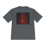 Red Prayer Graphic Tee — Retro Gothic Nun Illustration Moisture-Wicking Shirt