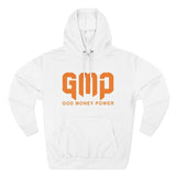 GMP "God Money Power" Hoodie — Bold Orange Streetwear Fleece
