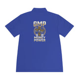 Money Power Polo — Men's White Sport Polo with 'GMP Money Power' Gold Dice Emblem