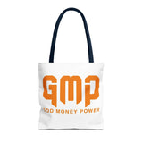 GMP 'God Money Power' Graphic Tote Bag – Bold Orange Statement Carryall