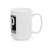 GMP Ceramic Mug — God Money Power Black Logo Coffee Cup (11oz & 15oz)