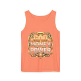 God Money Power Tank Top — Bold Gold Faith & Hustle Graphic
