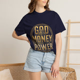 God Money Power T-Shirt — Bold Gold Graphic Tee