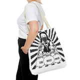 Iconic Madonna Tote Bag — 'God Money Power' Graphic All-Over Print