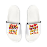 Slide Sandals — Bold 'GMP GOD? MONEY? POWER?' Graphic Strap