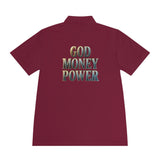 God Money Power Polo — Men's Religious Statement Sport Shirt